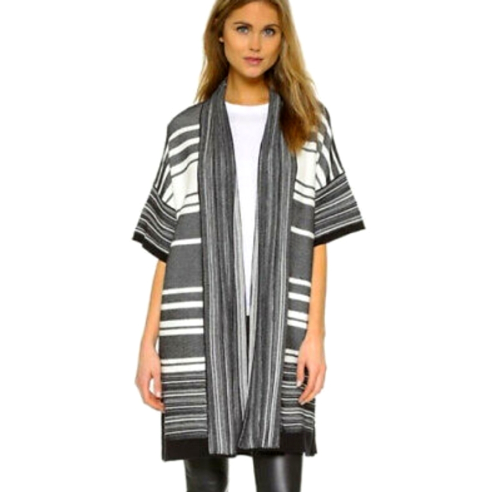 Vince cotton multi stripe cardigan kimono sz small - Picture 1 of 6